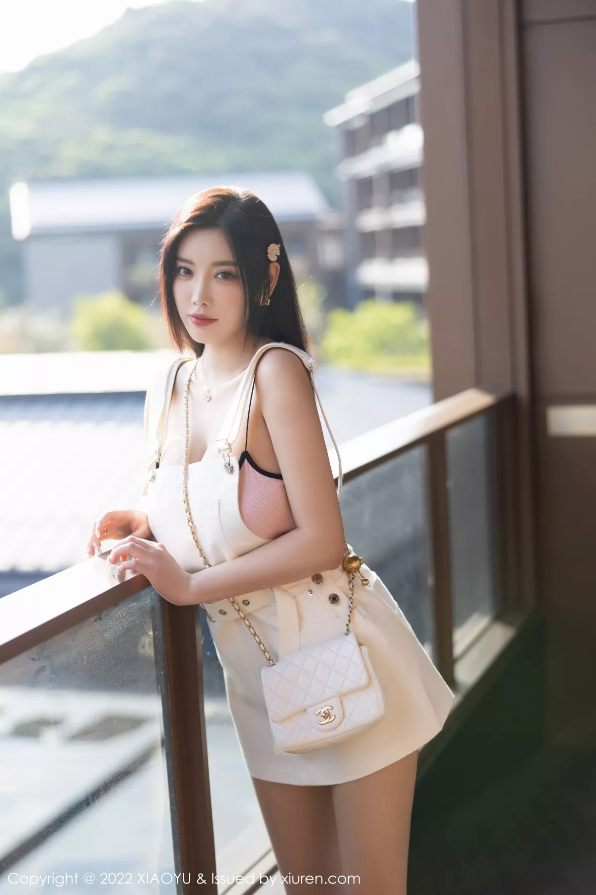 XIAOYU  语画界 Vol.887  杨晨晨Yome 白色背带短裙杭州旅拍33