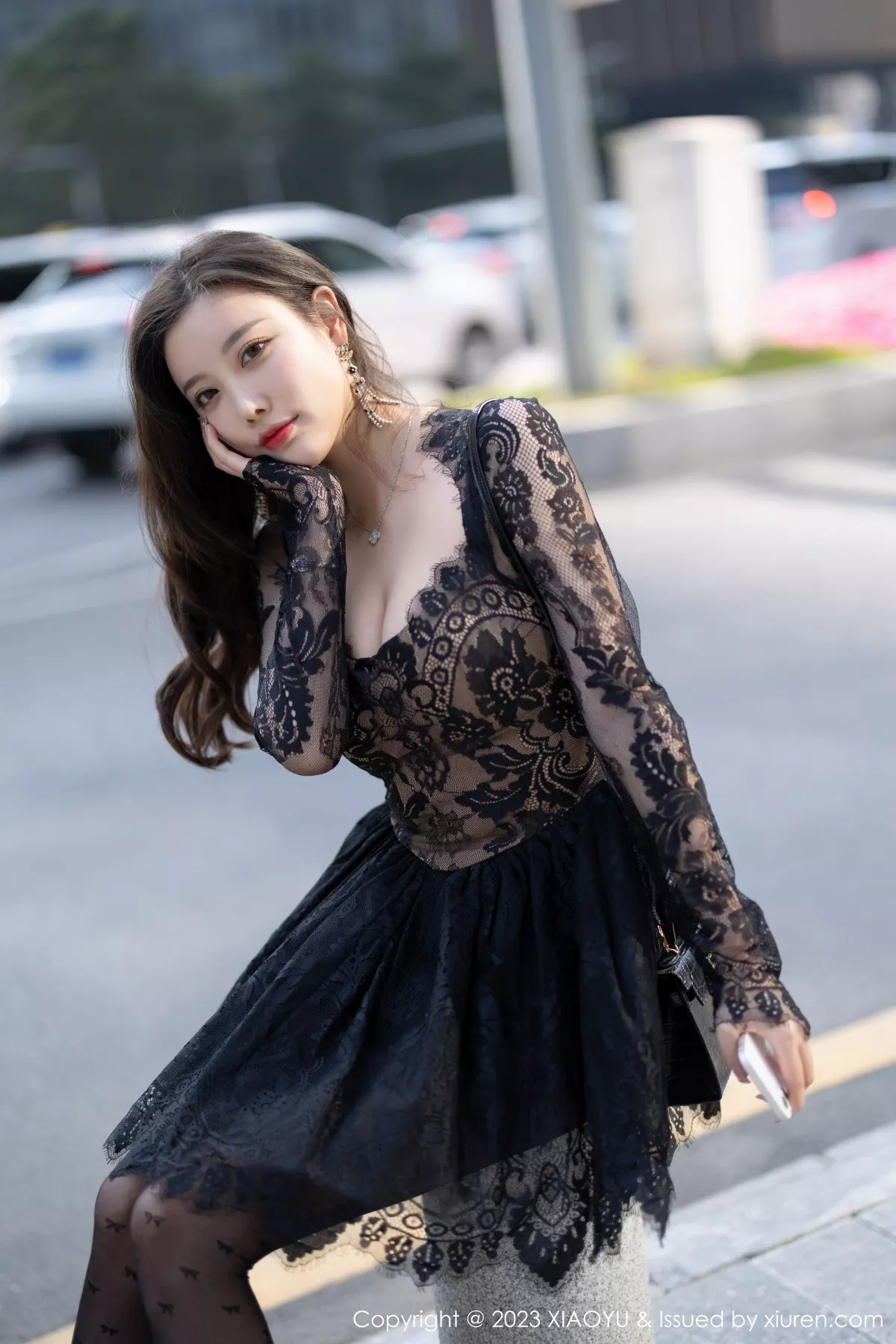XIAOYU  语画界 Vol.988  杨晨晨Yome 黑丝蕾丝连衣短裙性感写真1