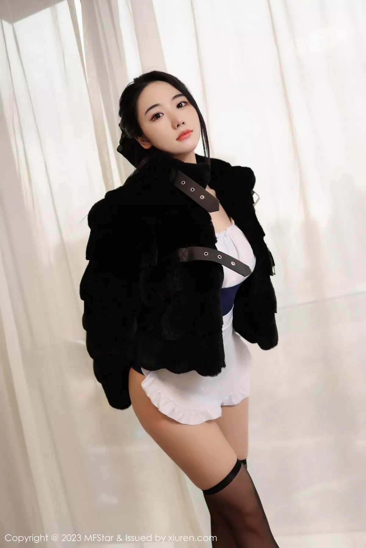 MFStar 模范学院 Vol.609 汐汐爱吃草莓 黑白拼色女仆写真