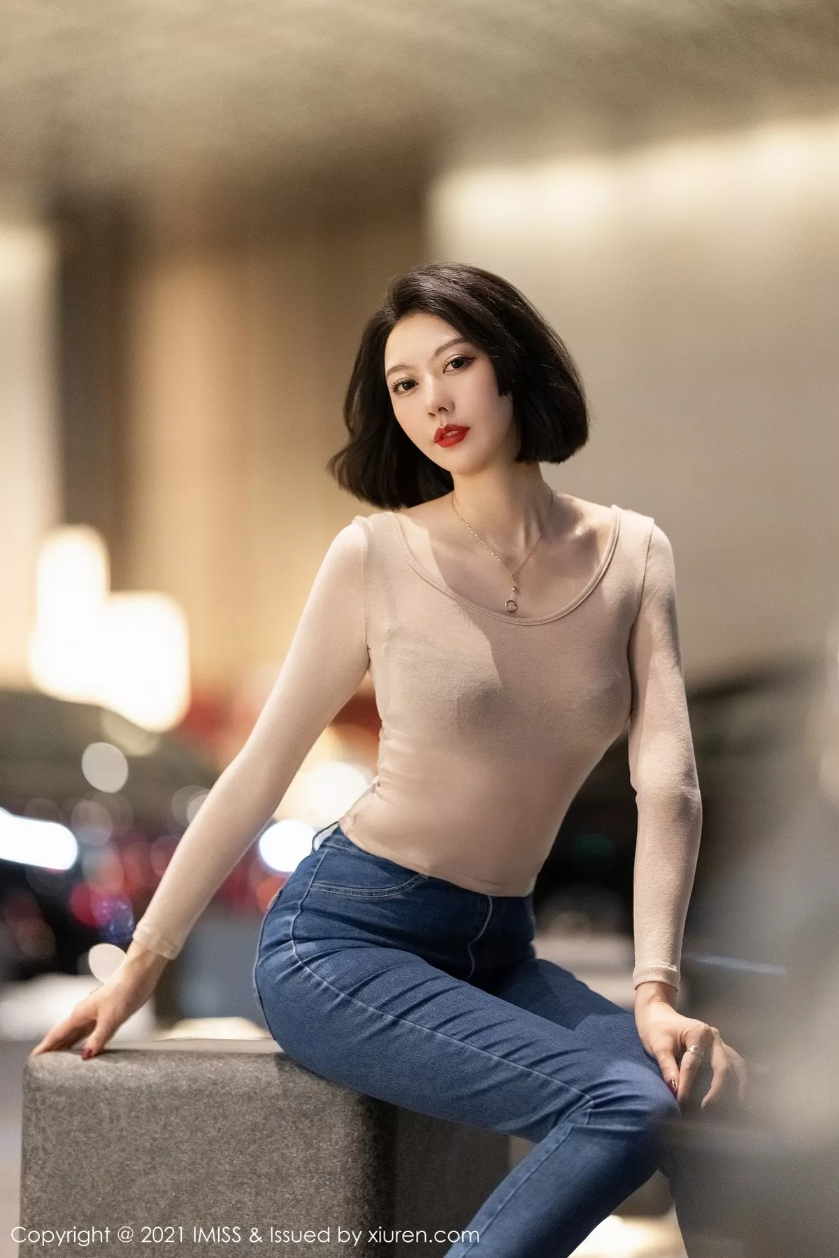 IMiss 爱蜜社 Vol.600 外拍牛仔  艺轩 气质美女写真2